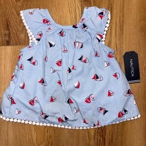 Nautica Light Blue Sailboat Print Dress